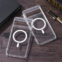 Étui de téléphone magnétique transparent antichoc et anti-rayures en TPU PC pour Google Pixel 7 Pro/7A/7/8