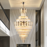 Lustre moderne suspendu au plafond en verre cristal Lampes suspendues Éclairage décoratif de luxe Grands lustres Suspension