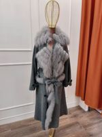 Pulls en fourrure longs et moelleux, style automne, à la mode, avec garniture en vraie fourrure de renard, cardigans en fourrure avec ceinture pour femmes