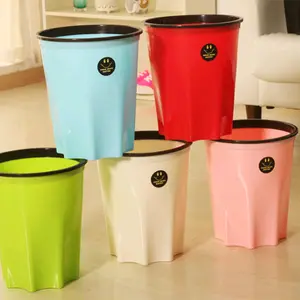 Factory Price New Design Hotel Kitchen Office Recycled Small Plastic Round Trash Can Wastebasket Without Lid