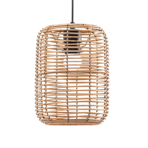 Xuheng Imitation Rattan Woven Lampshade Round Chocolate Pendant Light For Hotel Teahouse Restaurant <b>Decorative</b> <b>Lighting</b> - Product Image 5