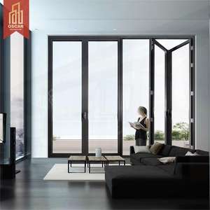 Rior Exterior Casa barata <span class=keywords><strong>Terraza</strong></span> Baño Ahorro de espacio Diseño Estilo elegante Puerta plegable bidireccional Puerta plegable de patio deslizante alternativa - Product Image 3