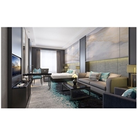 Tête de lit de meubles cinq étoiles sur mesure Lits doubles Queen Size Ensemble de meubles de chambre à coucher d'hôtel Ensembles de meubles de chambre d'hôtel