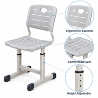 Ensemble de bureau et chaise d'école ergonomique à dossier réglable en hauteur pour école internationale