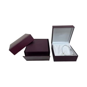 Luxury Low MOQ Leather Rectangle <b>Jewelry</b> <b>Packaging</b> Box with Custom Logo for Pendant Ring Wedding Engagement Display - Product Image 2