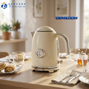 Bouilloire Électrique Rétro 1,7 L avec Fenêtre de Niveau d'Eau Intégrée, Lumière LED et Rangement du Cordon – Chauffe-Eau Domestique - Product Image 1