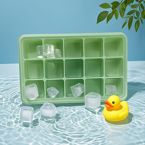 Silicone cubetto di ghiaccio 15 stampi con coperchio rimovibile riutilizzabile congelatore vassoi per whisky alimenti per bambini - Product Image 2