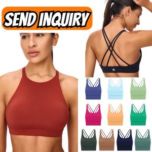 Soutien-gorge de sport respirant pour femmes, tendance 2024, vêtements de sport pour la salle de sport, soutien-gorge de yoga push-up, dos croisé, sans couture - Product Image 2