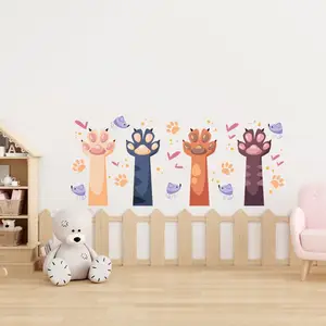 IYao-pegatinas de pared con estampado de palmeras y animales de artoon para decoración de dormitorio y habitación de niños, pegatinas autoadhesivas