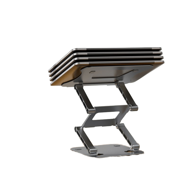 Adjustable Three-Layer Aluminum Alloy Laptop Stand Desktop Heightening Bracket Office Cooling Stand with Metal Material