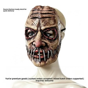 <span class=keywords><strong>Maschera</strong></span> <span class=keywords><strong>Horror</strong></span> Realistica in Lattice <span class=keywords><strong>con</strong></span> Punte Metalliche sulla Bocca e Occhi Cuciti, Accessorio Spaventoso per Halloween, Case Infestate e Cosplay - Product Image 1