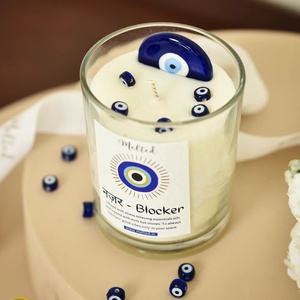 Jumlah besar mata jahat dekorasi rumah kaca dinding label pribadi kustom wewangian kaca jar jahat Perlindungan Mata lilin - Product Image 1