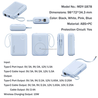 Prix d'usine, batterie externe magnétique sans fil 20000 mAh, chargeur rapide PD 22,5 W, batterie externe portable avec câbles doubles intégrés