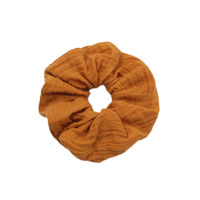 Scrunchies en coton gaze écologiques personnalisables pour femmes, grands chouchous d'été pour filles avec logo personnalisé