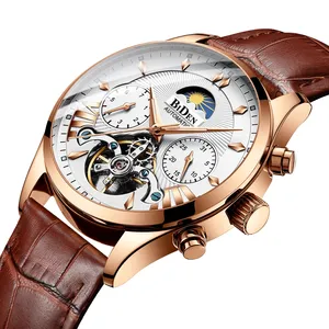 ขายส่ง นาฬิกาอัตโนมัติ seiko เดิม-BIDEN นาฬิกากลไกอัตโนมัติของผู้ชาย,นาฬิกาทำงานแบบลำลองแฟชั่นล้อคู่ดีไซน์ดั้งเดิมปี0189