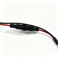 Kabel Harness Fuse Holder 2 Pin Custom UL1007 18AWG dengan Konektor JST Male, Terminal Spade Piggyback, dan Perakitan Kabel Daya Otomatis
