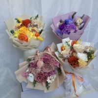 Fournisseur d'Usine : Bouquet de Fleurs Éternelles Rose Éternelle, Bouquet de Fleurs Séchées Personnalisable