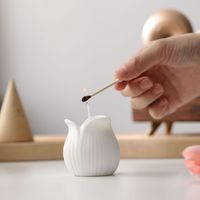 Récipient à bougie en céramique pot à bougie à huile de massage récipient avec bec verseur