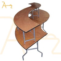 2023 dernière demi-lune style européen conception serpentine forme table de mariage tables à manger en bois pour événement de banquet