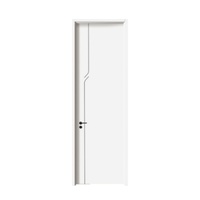Porte coupe-feu simple cristal de carbone écologique multicouche en bois massif épissage couleur couture Grain de bois bois porte de maison
