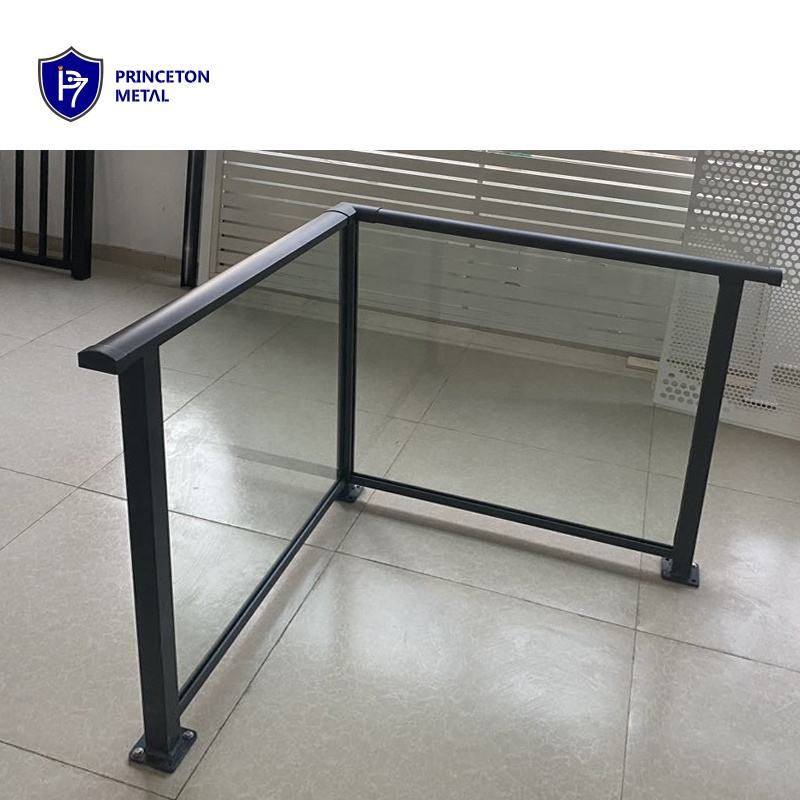 Aluminum Commercial Glass Railing with Frame for Project