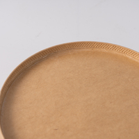 Bol à salade/sandwich en papier kraft biodégradable et écologique, avec couvercle en PE, logo personnalisé en relief, simple paroi, recyclé