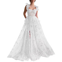 Robe de Soirée Formelle Femme Fête Mariage Bal de Promo Vert Clair Cœur Ligne A Papillon