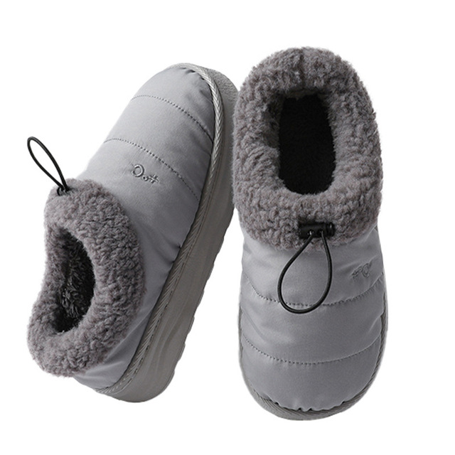 New Style American Indoor for Slippers for Men Women Waterproof Warm Plush Cotton Thick-Soled with Cushioning Closed Toe EVA