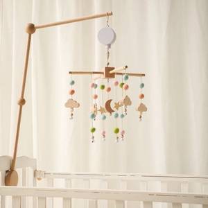 Culla/culla starry night nursery mobile in legno e feltro mobile nursery decor - Product Image 5