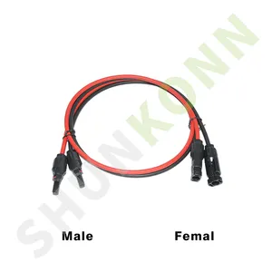 Shunkonn Hot Sale High Voltage 4mm2 Solar PV Panel Connector Extend Cable For Solar Photovoltaic System