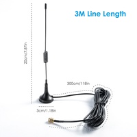 Antenne Wifi magnétique 600 2700 MHz 2G 3G 4G 3dbi avec câble RG178 de 3 mètres avec connecteur SMA mâle