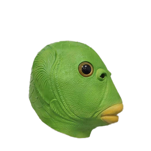 Máscara de cabeza de animal Halloween Cosplay <span class=keywords><strong>carnaval</strong></span> mascarada pez verde máscara facial divertida para niños y adultos fiesta disfraz Prop - Product Image 4