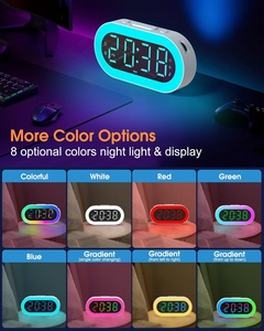 2025 mới nhất thông minh ABS bảng đồng hồ thương mại điện tử đường băng hình đầy màu sắc ánh sáng ban đêm 8 chế độ thời gian cuối tuần/ngày trong tuần Văn phòng Phòng phòng khách - Product Image 3