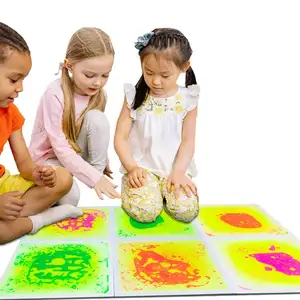 Juguete educativo para niños, azulejos líquidos, actividad multicolor, azulejo de suelo líquido, esterilla de ejercicio, azulejo de suelo de juego de seguridad para niños