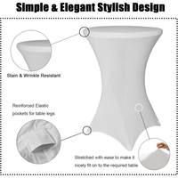 Nappe ronde extensible Cocktail Spandex nappe Bar hôtel fête de mariage couverture de Table blanche