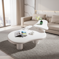 Table basse moderne en nuage, style blanc, salon, luxe, nordique, lumière créative, design en bois, rangement, facile à nettoyer, excellente