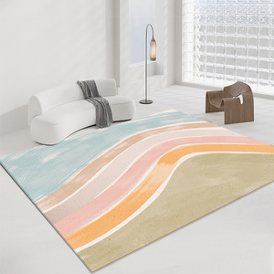 Tapis arc-en-ciel de style japonais moderne, antidérapant, doux, pour <span class=keywords><strong>chambre</strong></span> de fille, salon, décoration esthétique Instagram en polyester - Product Image 1