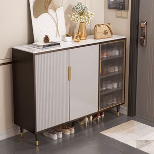 Shoe <b>Cabinet</b> Set Entrance And <b>Bedside</b> <b>Tall</b> Eco Friendly Board Durable Luxurious 10-20 Pairs Standing Type - Product Image 1