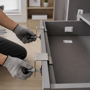 Pince d'installation robuste pour façades de tiroirs, gabarit d'alignement réglable pour armoires, outil en U épaissi à dégagement rapide - Product Image 6