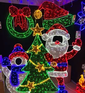 Luzes de Natal 2024 Novo design 2D animado com motivo de corda LED Luzes de projetor de Natal para exterior à prova d'água ao ar livre