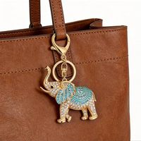 Collection de Luxe Exquise : Porte-clés Pendentif Éléphant Coloré Adorable avec Strass pour Sac
