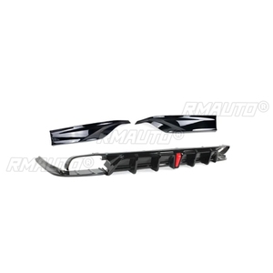 For 2018-2022 10th 10.5th Accord Yofer V2 Rear Bumper Diffuser <b>Splitter</b> Lip + Corner Apron Spats Glossy Black Carbon Fiber Look - Product Image 2