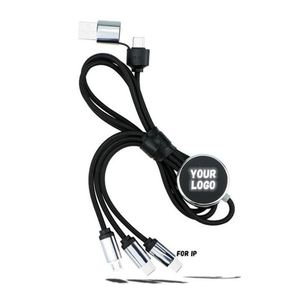 Cadeau d'entreprise personnalisé, logo lumineux, câble de charge USB multi-ports 3 en 1 avec LED, cadeaux promotionnels personnalisés - Product Image 1