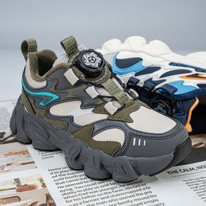 Mocasines grandes de malla para niños, fáciles de usar, zapatos de malla Flexible para niños, absorben la presión reductora de golpes, cierre de bucle de gancho de otoño, todo terreno - Product Image 4