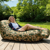 Fauteuil inclinable gonflable portable avec motif tropical pour une relaxation confortable lors de vos voyages et randonnées en plein air