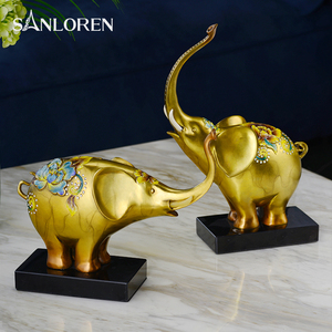 Sanloren ของตกแต่งบ้านหรูหราใหม่ห้องนั่งเล่นสำนักงานโต๊ะตกแต่งบ้านเคลือบสีสันสดใสของขวัญธุรกิจช้างมงคล - Product Image 4
