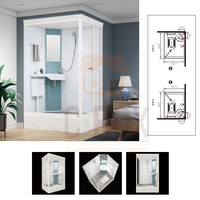 Ensemble d'accessoires de salle de bain de luxe Cbox Installation portable Salle de bain tout-en-un avec douche préfabriquée