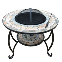Tuile de mosaïque ronde de style vintage Table de foyer pour barbecue extérieur Chauffage extérieur Camping