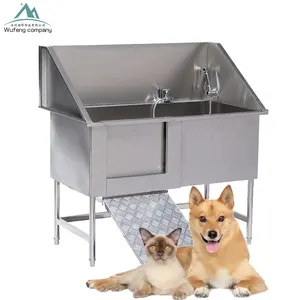 Veterinary Cleaning Bathing Tools Vet Grooming Products Stainless Steel Bathing Water Tank For Pet With Non-Slip