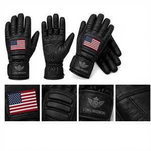 Gants en cuir tactiles toutes saisons, chauds, longueur poignet, doublure fourrure, écologiques, détection de l'aiguille, style uni, noir, marron - Product Image 4